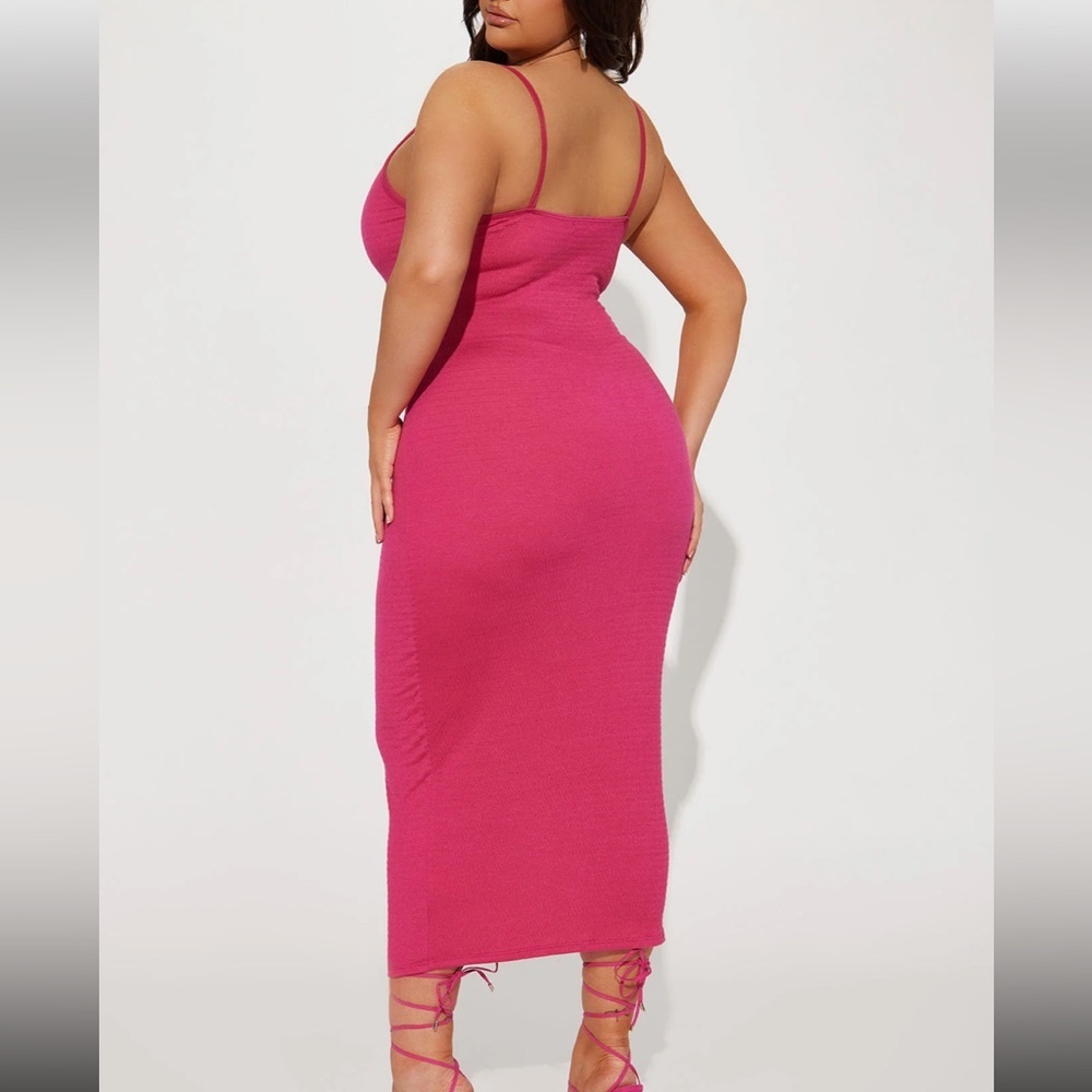 Fashion Nova Fuchsia Pink Bodycon Maxi Dress - Size-3X - Picture 3 of 7